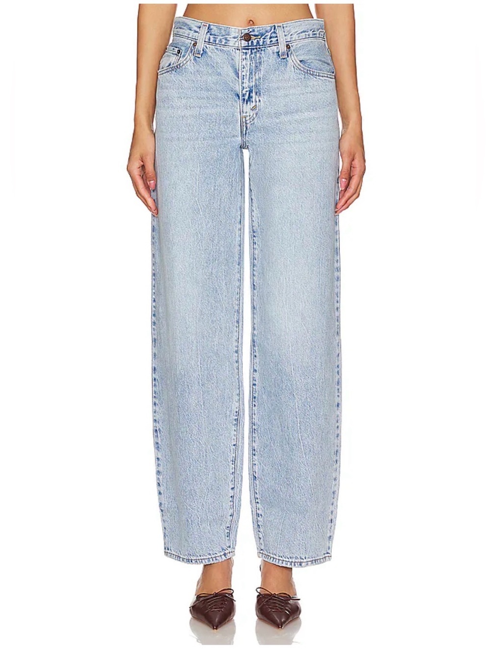 AE77 New York Premium Wide Leg Jeans | Light Wash | Size 29
